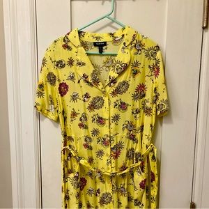 Modcloth multi color celestial dress with tie waist